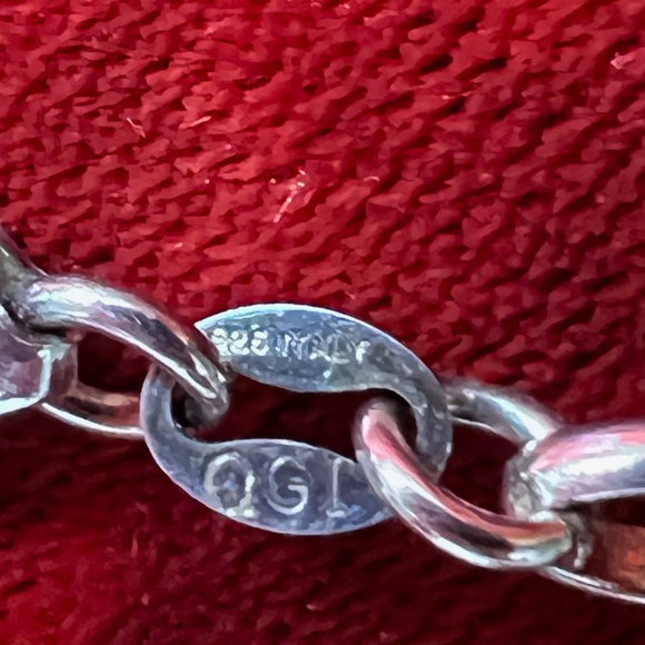 Garnet 925 W/ 18K Accents Italy Pendant W/ 925 Adjustable Italy Rolo 18" Chain - Picture 11 of 15